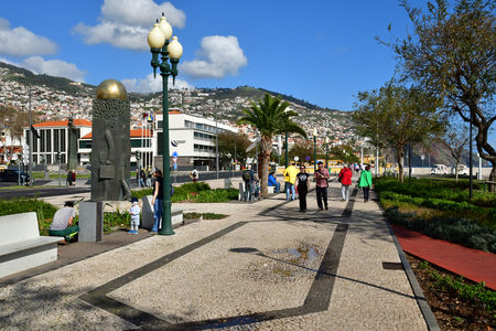 Funchal, Portugal - february 21 2018 : the city centreのeditorial素材