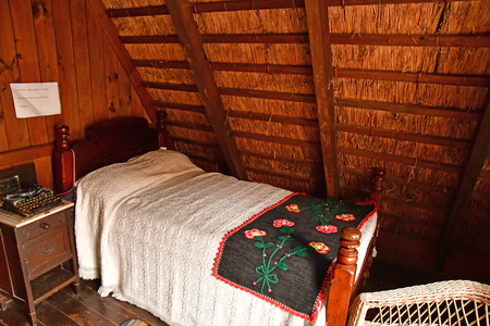 Santana, Madeira, Portugal - february 23 2018 : the traditional Madeirense colored houseのeditorial素材