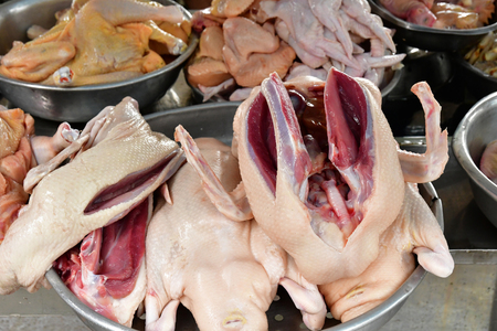 Sa Dec; Socialist Republic of Vietnam - august 18 2018 : meat at the picturesque daily marketのeditorial素材