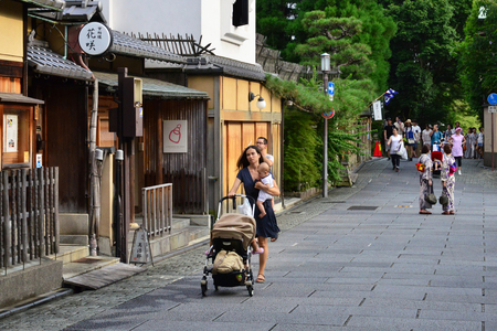 Kyoto, Japan - july 29 2017 : the historical Gion districtのeditorial素材