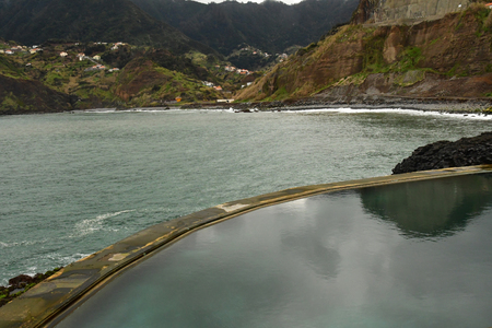 Porto da Cruz; Madeira; Portugal - february 23 2018 : the picturesque villageのeditorial素材