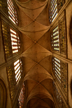 Vernon, France - july 27 2018 : the gothic collegiate churchのeditorial素材