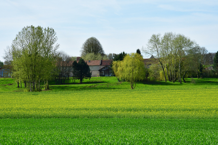 Aincourt; France - april 17 2018 : landscapeのeditorial素材