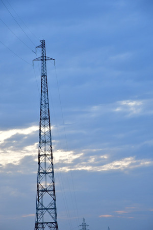 Ho Chi Minh City, Saigon, Socialist Republic of Vietnam - august 16 2018 : electric line on the saigon riverのeditorial素材