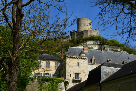 La Roche Guyon; France - april 17 2018 : the castleのeditorial素材