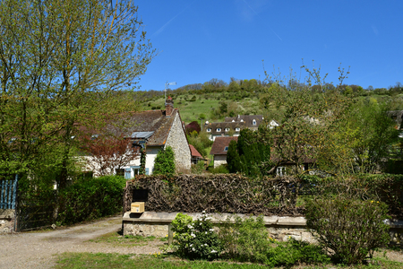 Giverny; France - april 17 2018 : the picturesque painters village in springのeditorial素材