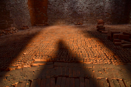 Vinh Long, Socialist Republic of Vietnam - august 17 2018 : brick owen in a brickworks and pottery workshopのeditorial素材