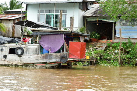 Cai Be, Socialist Republic of Vietnam - august 17 2018 : the picturesque city in summerのeditorial素材
