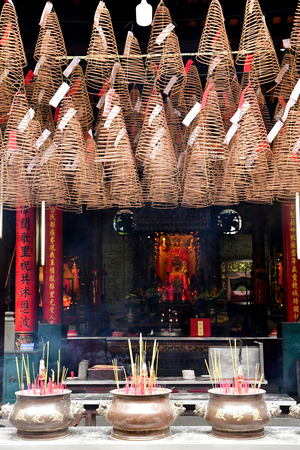 Ho Chi Minh City, Saigon, Socialist Republic of Vietnam - august 15 2018 : the Thien Hau temple in Nguyen Trai streetのeditorial素材