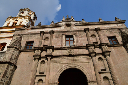 Mexico;  United Mexican State - may 13 2018 : the picturesque church of Coyoacanのeditorial素材