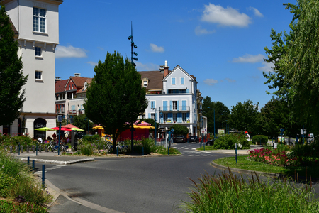 Vaureal , France - june 25 2018 : the village centerのeditorial素材