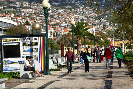 Funchal, Portugal - february 21 2018 : the city centreのeditorial素材