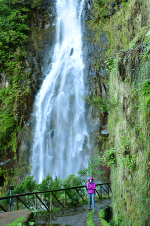 Risco; Madeira; Portugal - february 24 2018 : the 25 fountains levada walkのeditorial素材