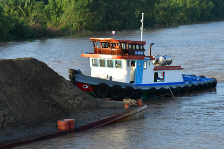 Socialist Republic of Vietnam - august 17 2018 : the picturesque Chao Gao Canal near Saigon dig by the Frenchのeditorial素材