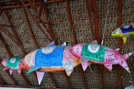 Punta Cana, Dominican Republic - june 1 2017 : funny decoration in a restaurantのeditorial素材