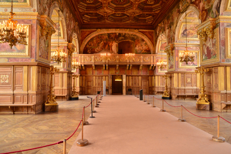 Fontainebleau, France - july 21 2017 : ballroom in the historical castleのeditorial素材