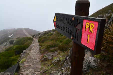 Pico do Arieiro, Madeira, Portugal - february 23 2018 : the top of the mountainのeditorial素材