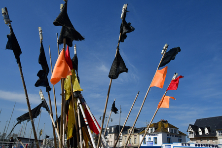 Courseulles sur Mer, France - april 22 2018 : the picturesque city