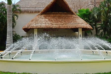 Playacar; United Mexican States - may 20 2018 : hotel in the picturesque cityのeditorial素材