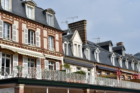 Deauville, France - august 18 2016 : the picturesque Casino district in summerのeditorial素材