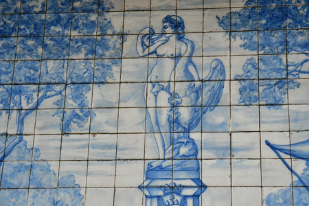 Funchal, Portugal - february 21 2018 : azulejos of the covered marketのeditorial素材