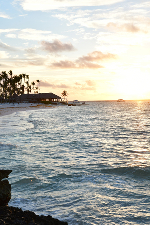 Punta Cana, Dominican Republic - may 28 2017 : beach of an hotelのeditorial素材