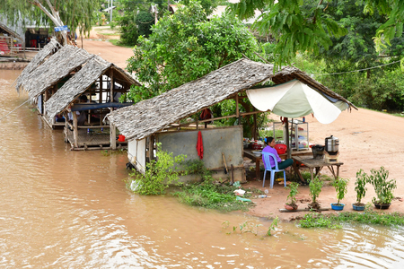 Kampong Tralach; Kingdom of Cambodia - august 21 2018 : the picturesque villageのeditorial素材