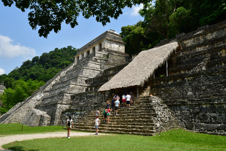 Palenque, Chiapas, United Mexican States - may 17 2018 : the pre Columbian Maya site Palenqueのeditorial素材