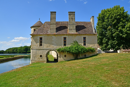 Villarceaux; France - july 28 2018 : the historical castleのeditorial素材