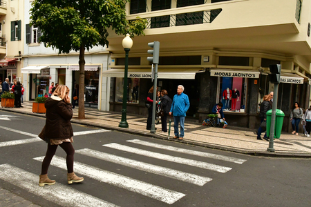 Funchal, Portugal - february 22 2018 : the city centreのeditorial素材