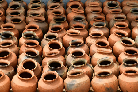 Kampong Chhnang; Kingdom of Cambodia - august 21 2018 : pottery workshop in the picturesque villageのeditorial素材