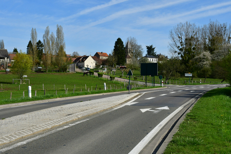 Aincourt; France - april 17 2018 : landscapeのeditorial素材