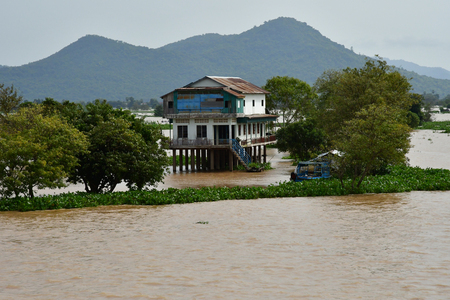 Kampong Chhnang; Kingdom of Cambodia - august 21 2018 : the picturesque villageのeditorial素材
