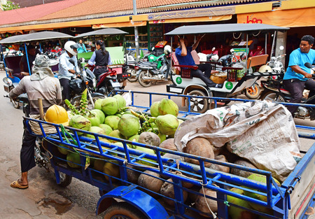 Siem Reap; Kingdom of Cambodia - august 24 2018 : the picturesque cityのeditorial素材