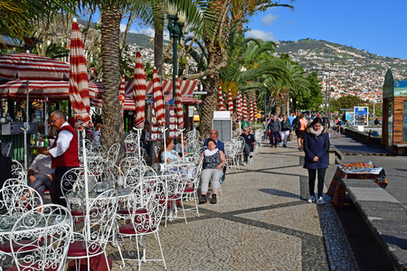 Funchal, Portugal - february 21 2018 : the city centreのeditorial素材