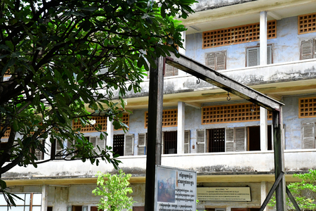 Phnom Penh; Kingdom of Cambodia - august 20 2018 : Security prison 21, Tuol Sleng genocide museumのeditorial素材