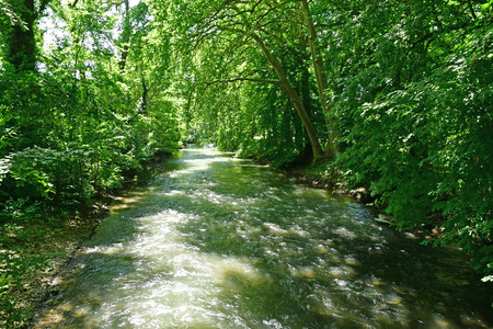 Aveny; France - june 27 2018 : the picturesque river