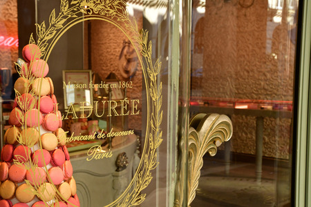 Paris; France - april 2 2017 : macaroon shop in the rue de Castiglioneの写真素材