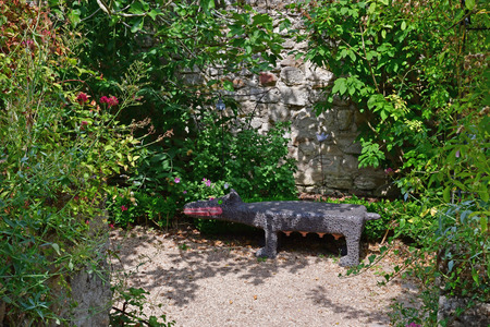 Wy dit joli village , France - july 27 2018 : the Claude Pigeard tool museum gardenの写真素材