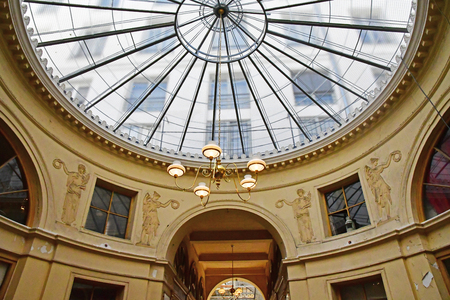 Paris; France - april 2 2017 : the Galerie Vivienne in the second arrondissement, built in 1823の写真素材