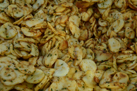 Rambouillet; France - november 11 2017 : potatoes gratin atthe farmhouse marketのeditorial素材