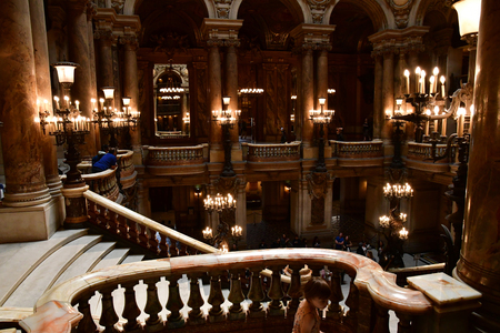 Paris; France - august 4 2018 : stairs of the Opera de Paris