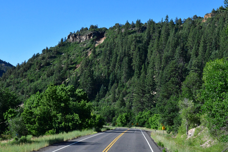 Mount Carmel, Utah, USA - july 10  2016 : the road between Bryce Canyon and Zion National Parkのeditorial素材