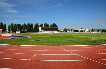 Les Mureaux; France - september 16 2017 : the stadiumのeditorial素材