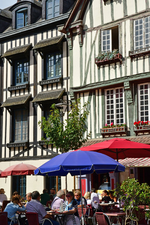 Rouen, France - september 9 2018 : restaurant in the historical cityのeditorial素材