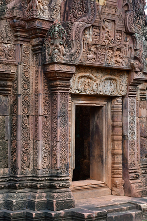 Siem Reap; Kingdom of Cambodia - august 24 2018 : the Banteay Srei templeのeditorial素材