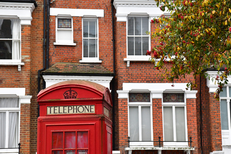 London, England - december 23 2017 : phone box in the Primrose gardensのeditorial素材