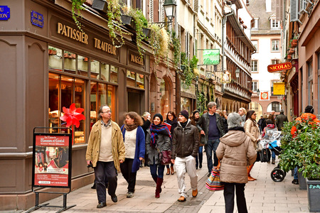 Strasbourg; France - march 3 2017 : the picturesque city center in winterのeditorial素材