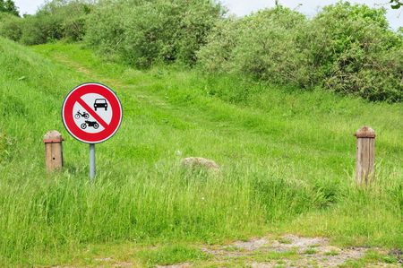 Les Mureaux; France - may 8 2018 : a forbidden signの写真素材