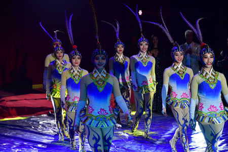 Les Mureaux; France - october 14 2018 : diabolo juggling at the circus festivalのeditorial素材